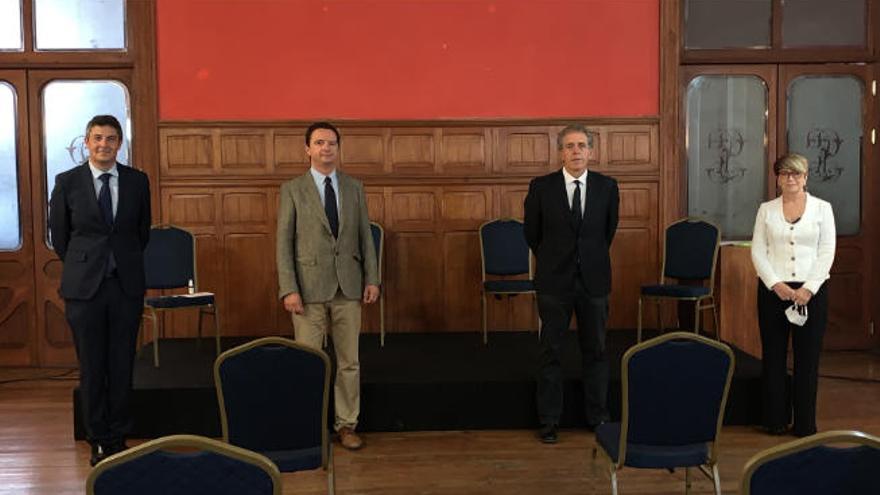 Rodríguez, Medina, Boissier y Gil, antes de la rueda de prensa.