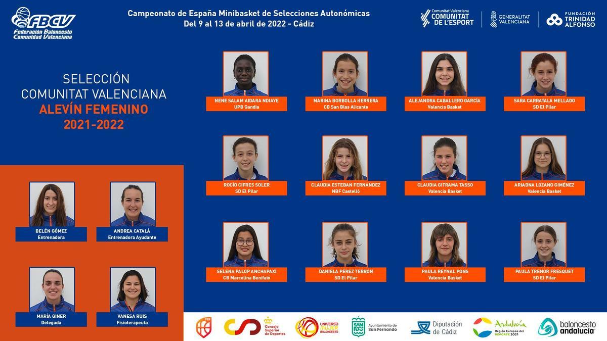 Selección Alevín Femenina de la Comunitat Valenciana.