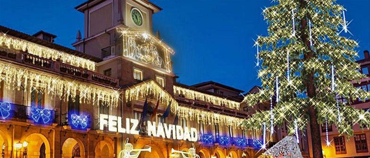 Oviedo ultima su Navidad más luminosa, con récord de luces en 240