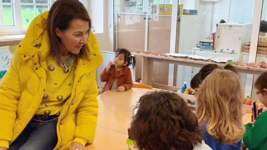 Elena Arango, ayer, en la escuela de Pillarno.