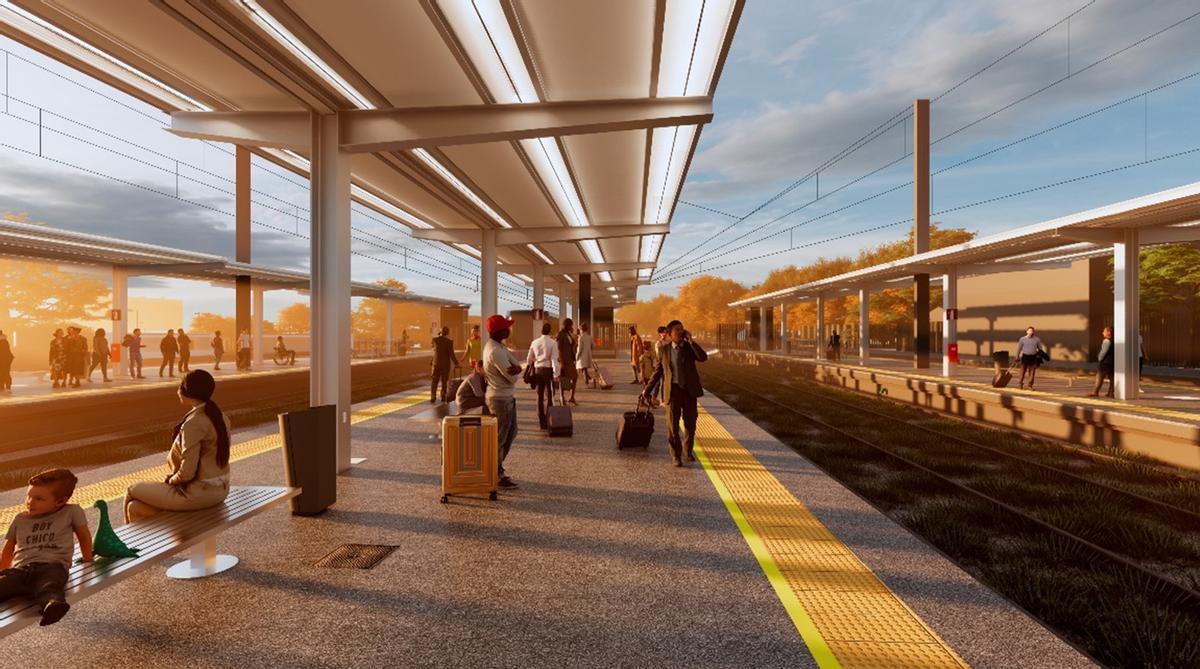 Imagen simulada de la futura estación de viajeros de Montcada Bifurcació de Rodalies, que Adif ha adjudicado por siete millones de euros