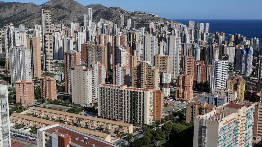 Vista aérea de edificios de Benidorm.