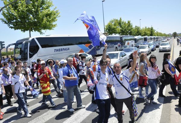 La afición zaragocista invade Valencia