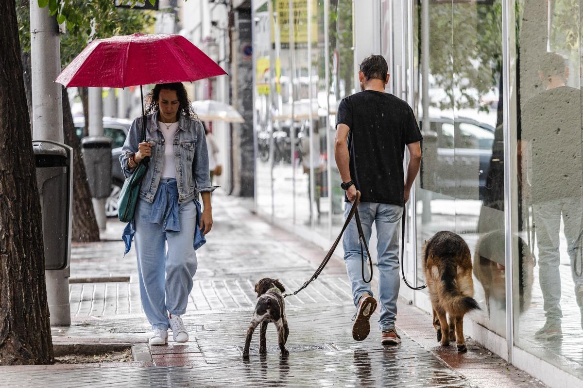 Día lluvioso en Madrid