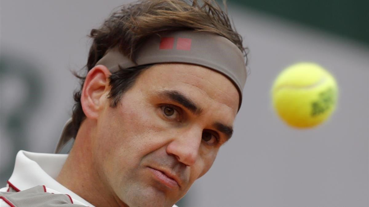 Federer, durante un partido