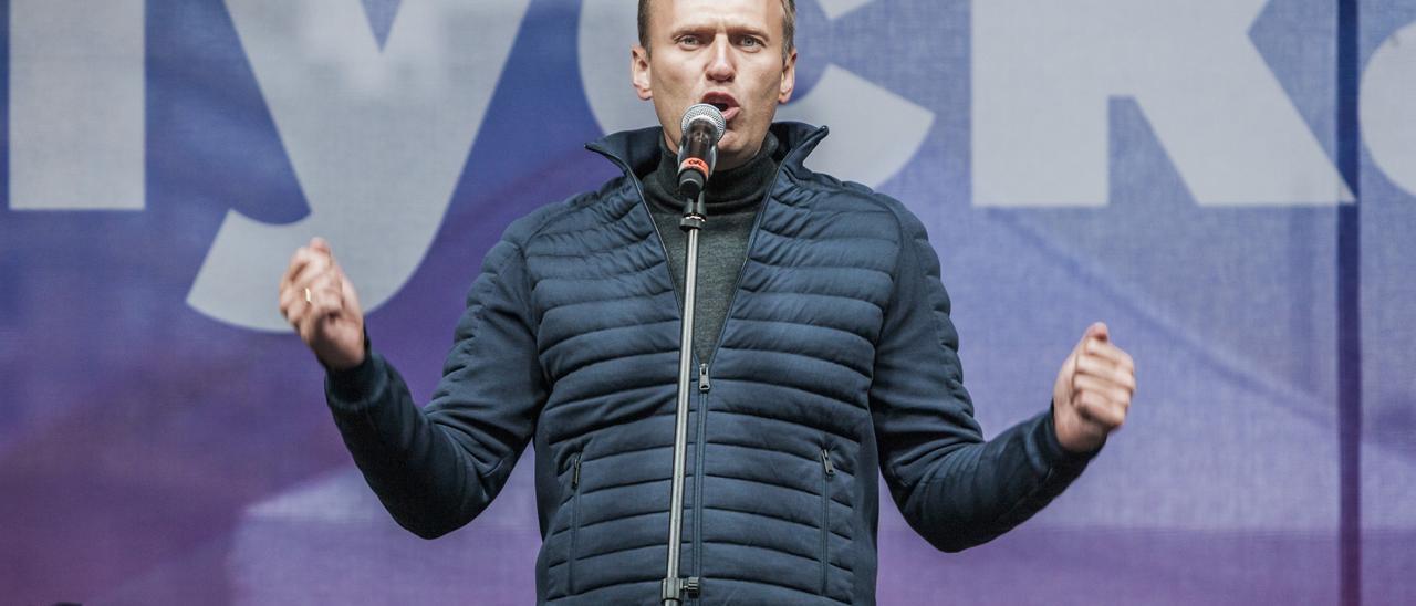 Alexei Navalni en una manifestación.