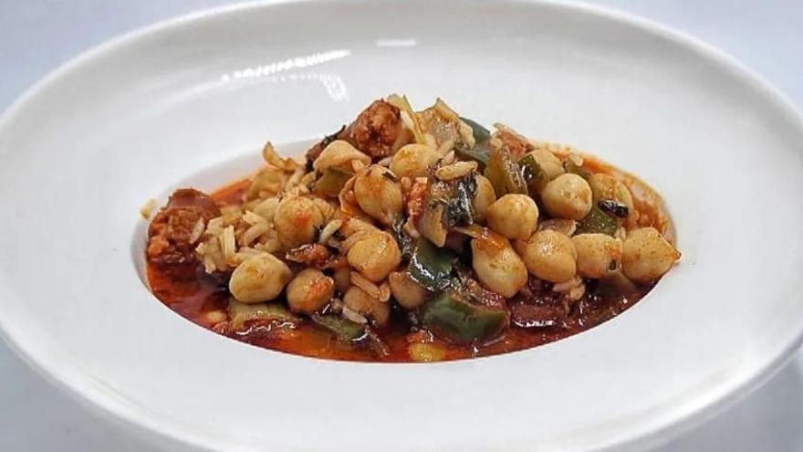 Versión rápida de garbanzos con arroz