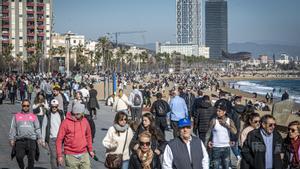 La Barceloneta, este lunes.