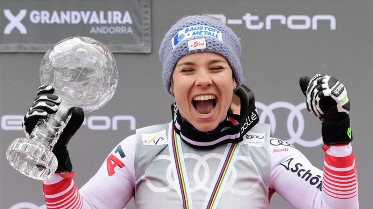 Nicole Schmidhofer se llevó su primer Globo de Oro tras finalizar undécima en la última prueba de la Copa del Mundo