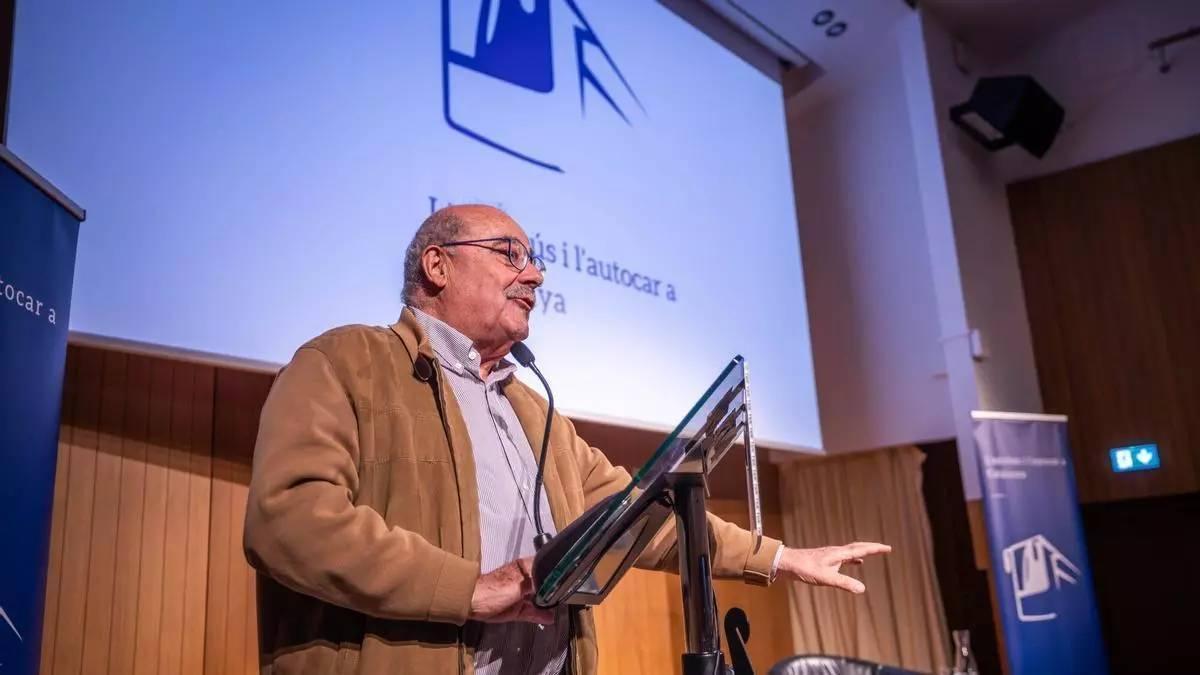El secretari de Mobilitat, Manel Nadal, aquest dimarts a l’acte de la Federació Empresarial Catalana d’Autotransport de Viatgers (FECAV) de presentació del llibre “L’autobús i l’autocar a Catalunya”