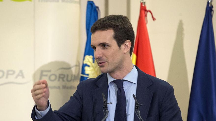 Pablo Casado, durante su intrvención en Forum Europa