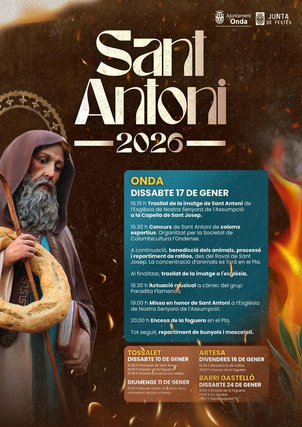 Programación de Sant Antoni 2026 en Onda.