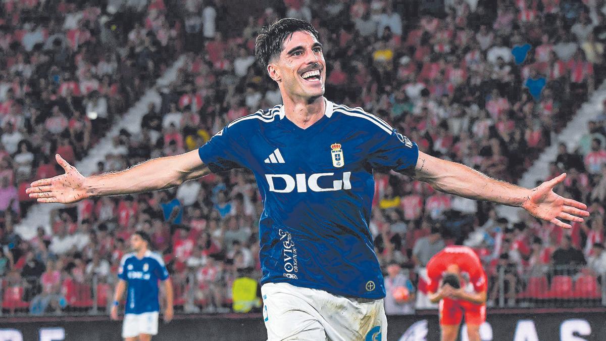 Nacho Vidal, celebrando un gol