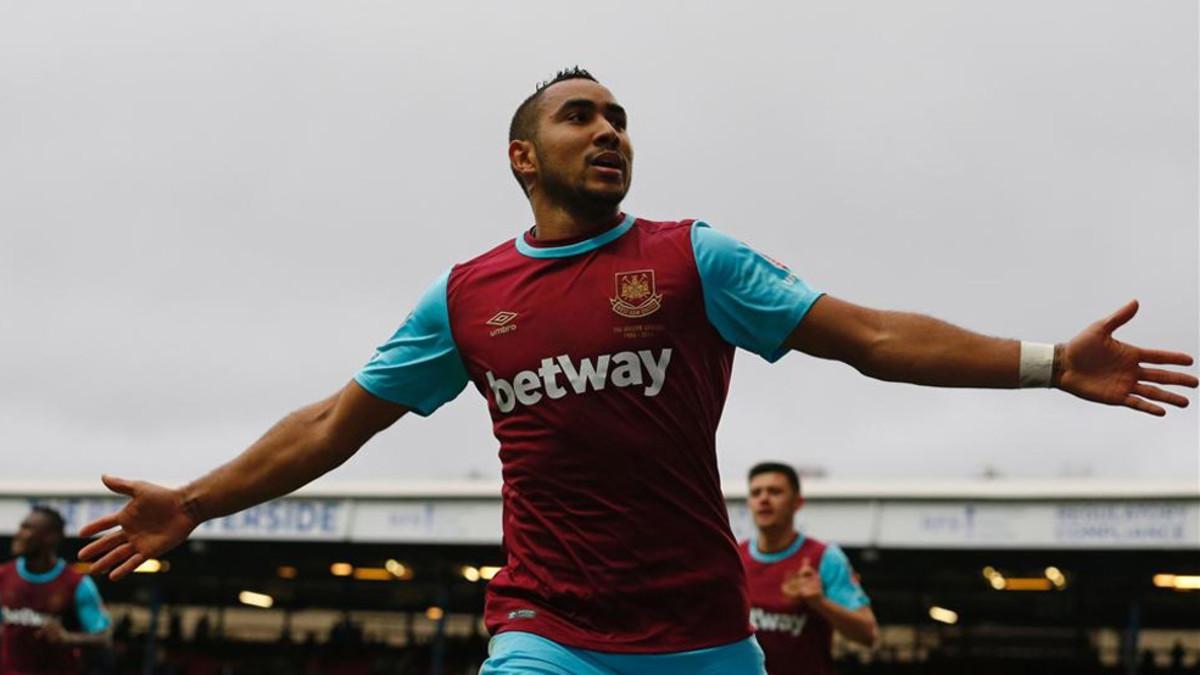 Payet, celebrando un gol esta temporada con el West Ham