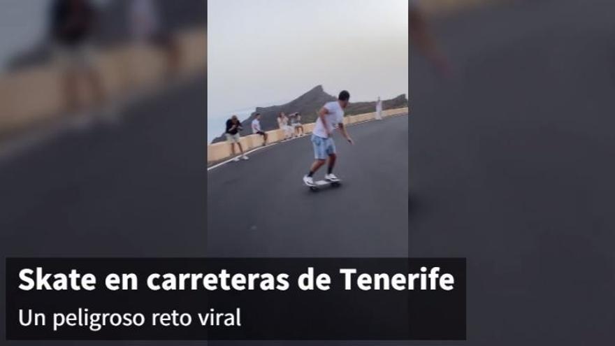 El peligroso reto del descenso en skate en las carreteras de Tenerife