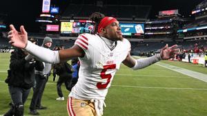 Demarcus Robinson, en el partido de ayer ante los Eagles