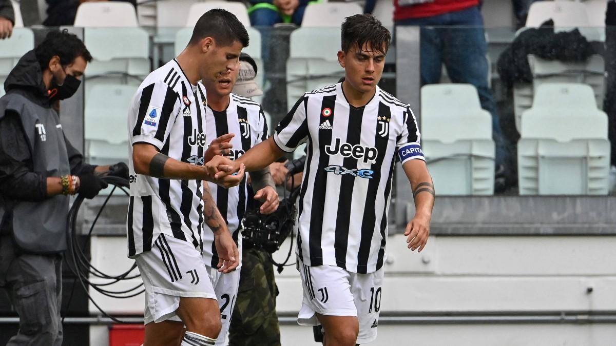 Morata y Dybala, antes de ser sustituidos por lesión ante la Sampdoria