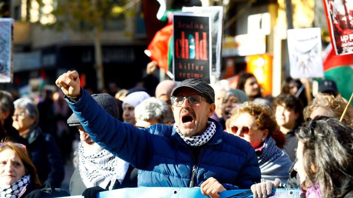 Movilización en Zaragoza en apoyo a Palestina