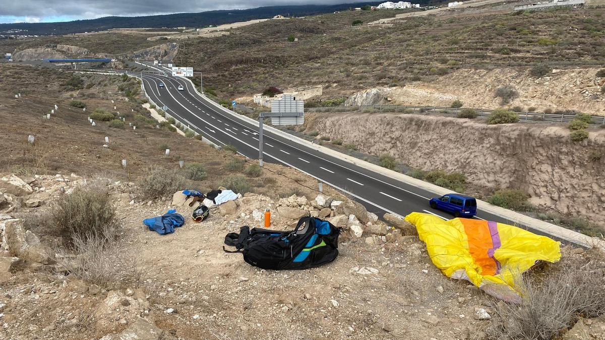 Lugar donde se accidentó el parapentista