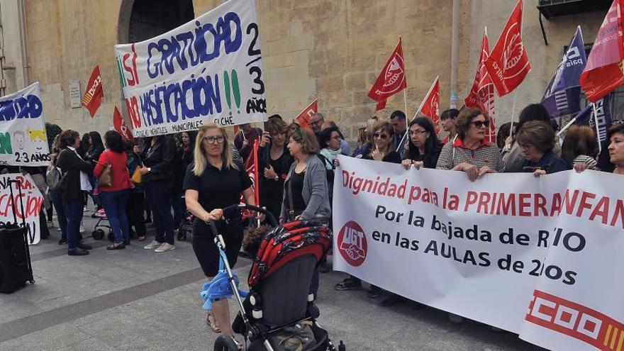 La protesta en la Plaça de Baix