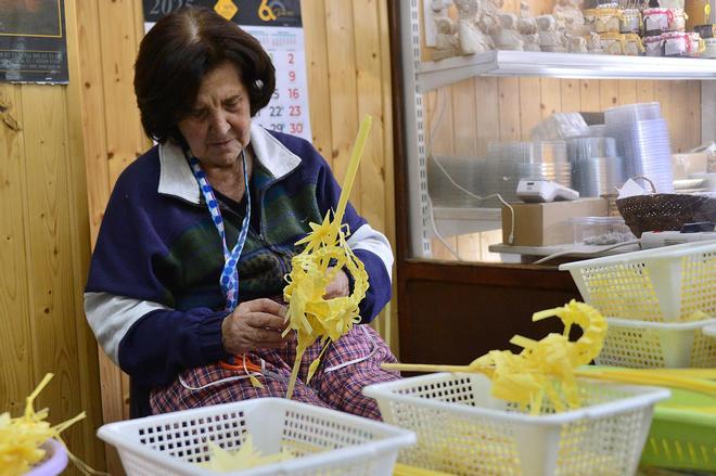 Talleres de palma blanca en Elche a pleno rendimiento para la Semana Santa