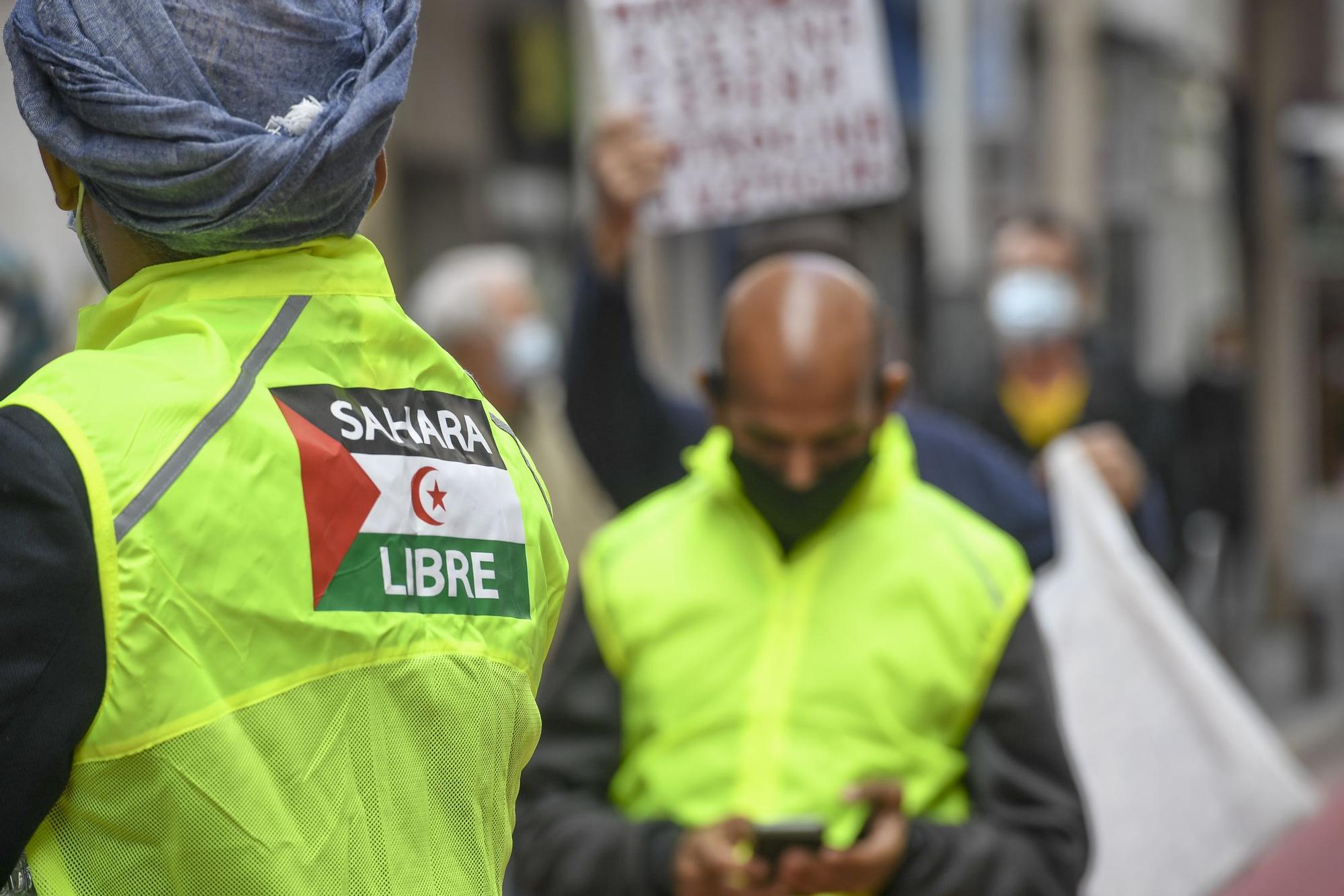 Manifestación de saharauis frente al Consulado de Marruecos