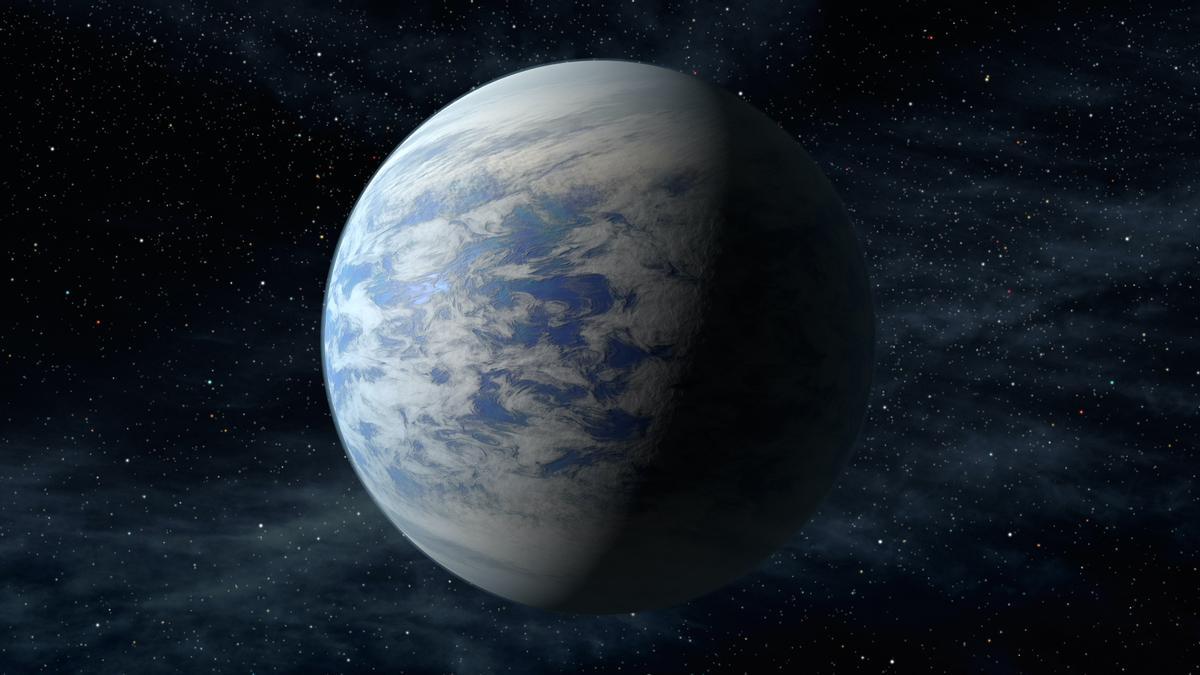 Los astrónomos creen que el lugar más probable para encontrar vida en la galaxia son supertierras como Kepler-69c, que se ve en la imagen como recreación artística.