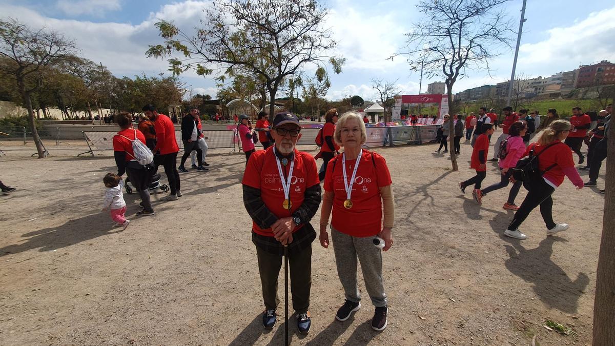 Vicente González-Moino, de 78 años, y su mujer, Consuelo Montealegre, de 75, se han convertido en atletas por un día en Palmadona.