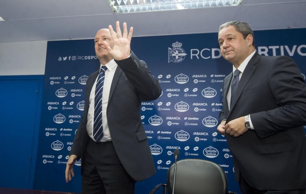 Presentación del nuevo entrenador del Deportivo, Pepe Mel