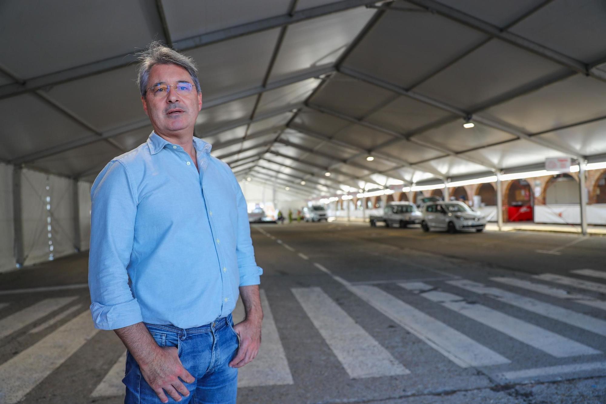 Los últimos retoques de la Festa do Marisco de O Grove.