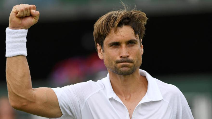 David Ferrer celebra su victoria ante Gasquet.