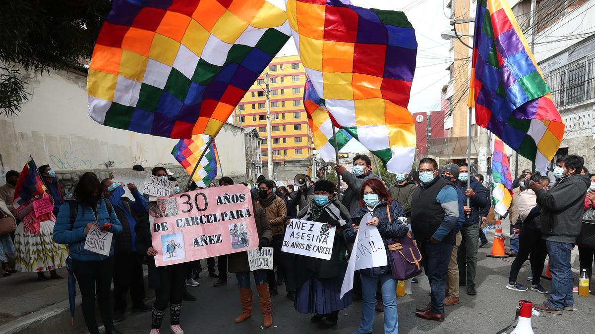 Protestas contra la expresidenta de Bolivia Jeanine Áñez.