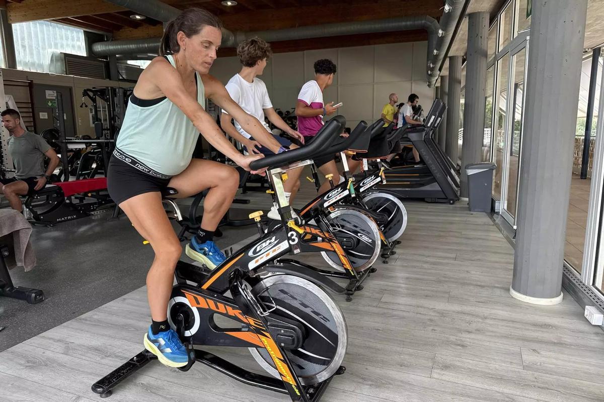 Esther Guerrero entrenando en Banyoles.