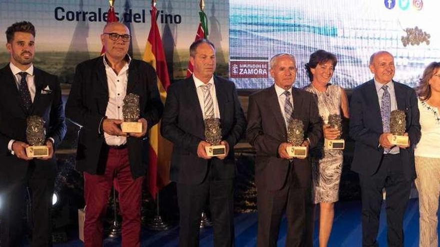 Carlos Garrote, Andrés Rincón, Aurelio Iglesias, Miguel Bermúdez, Isabel Redondo, Gil Bernardino y Rosa Herrero, premiados ayer en la décima edición de los galardones Tierras de Zamora.