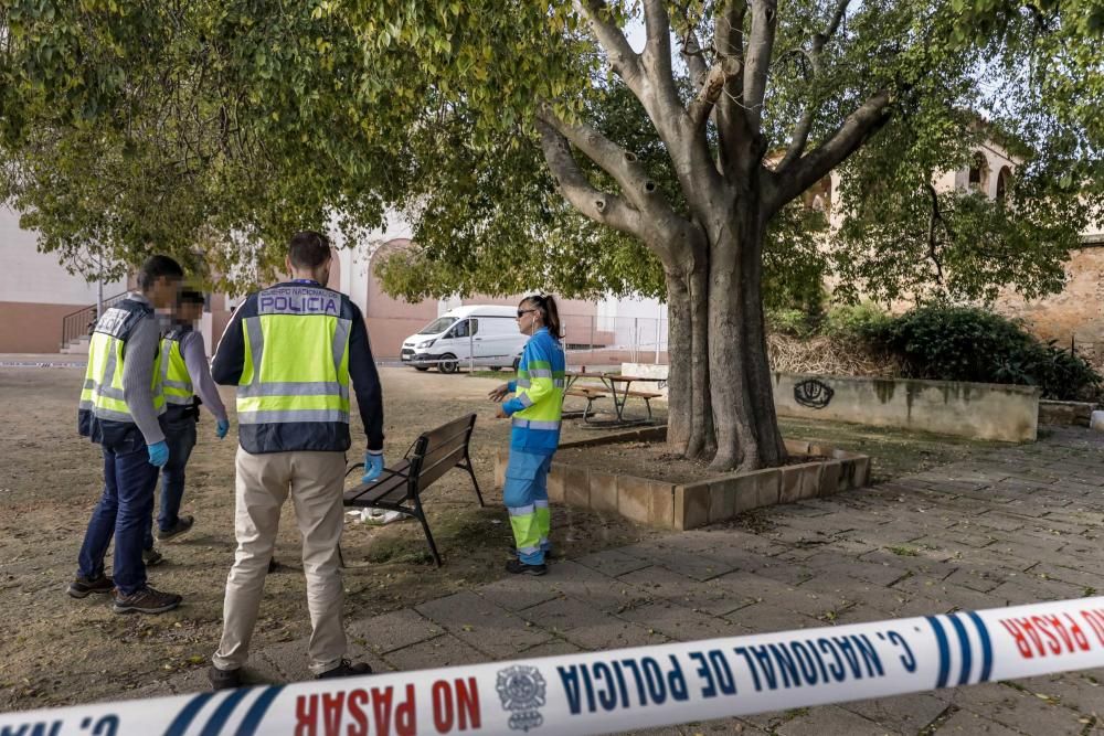 Un hombre pega fuego a una mujer en un parque infantil de Palma