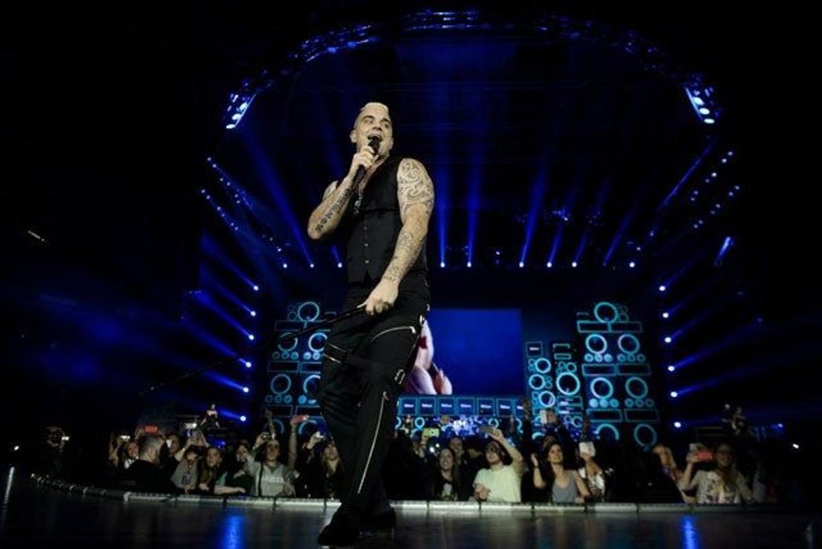 Robbie Williams en su concierto en Madrid