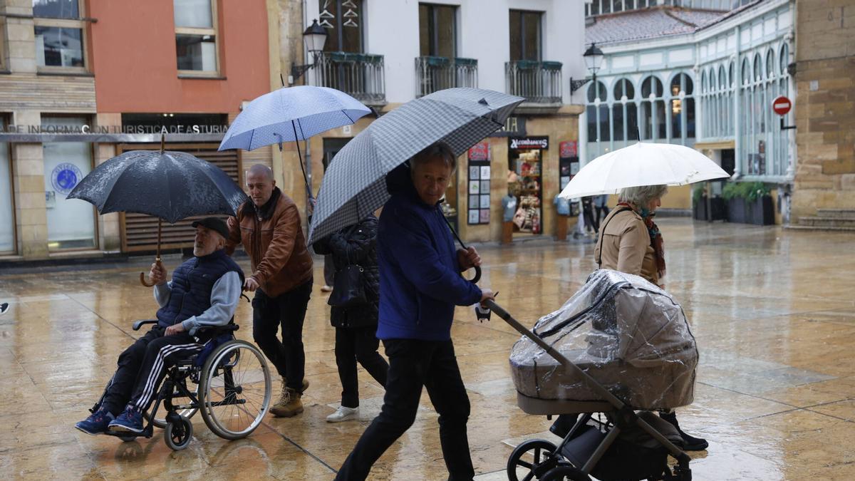 Día de lluvia en Oviedo.