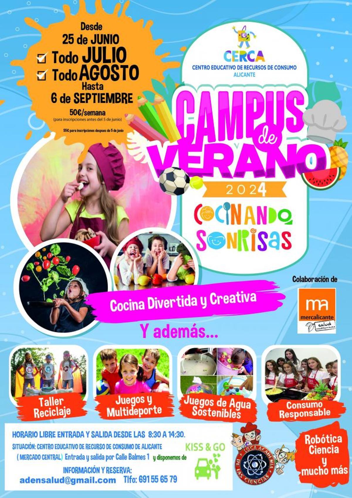 ESCUELA VERANO ALICANTE | Cartel del campamento de verano en Alicante: todas las actividades, horarios y precios