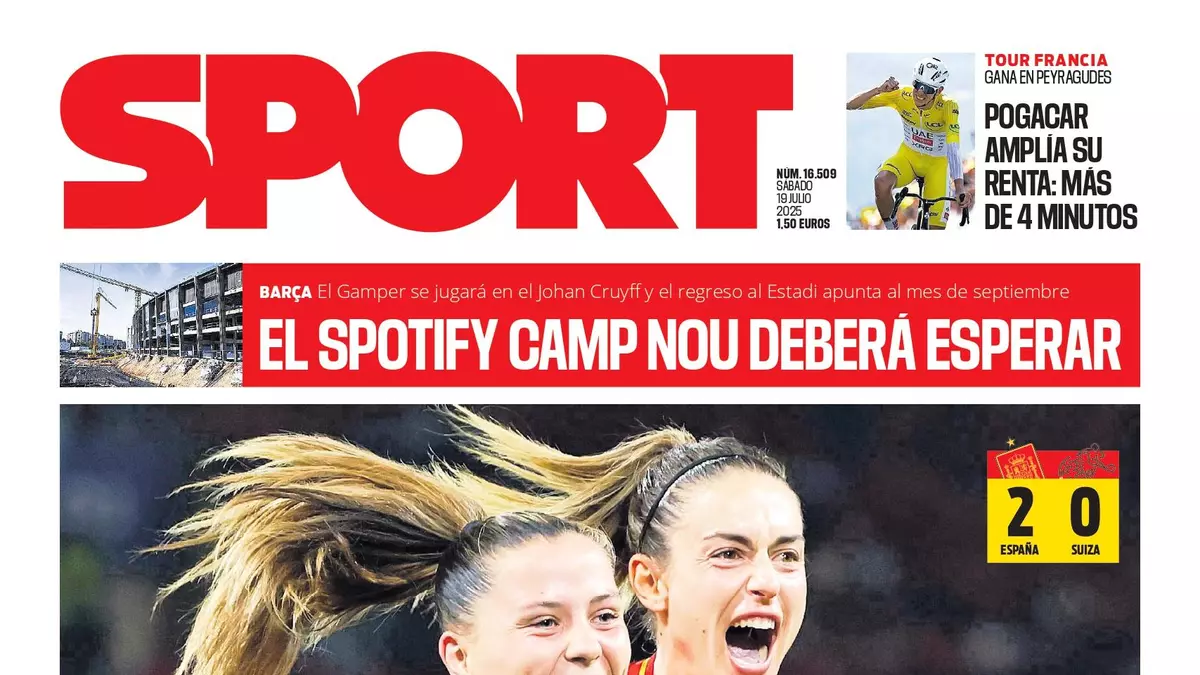 La portada de SPORT de hoy sábado, 19 de julio de 2025
