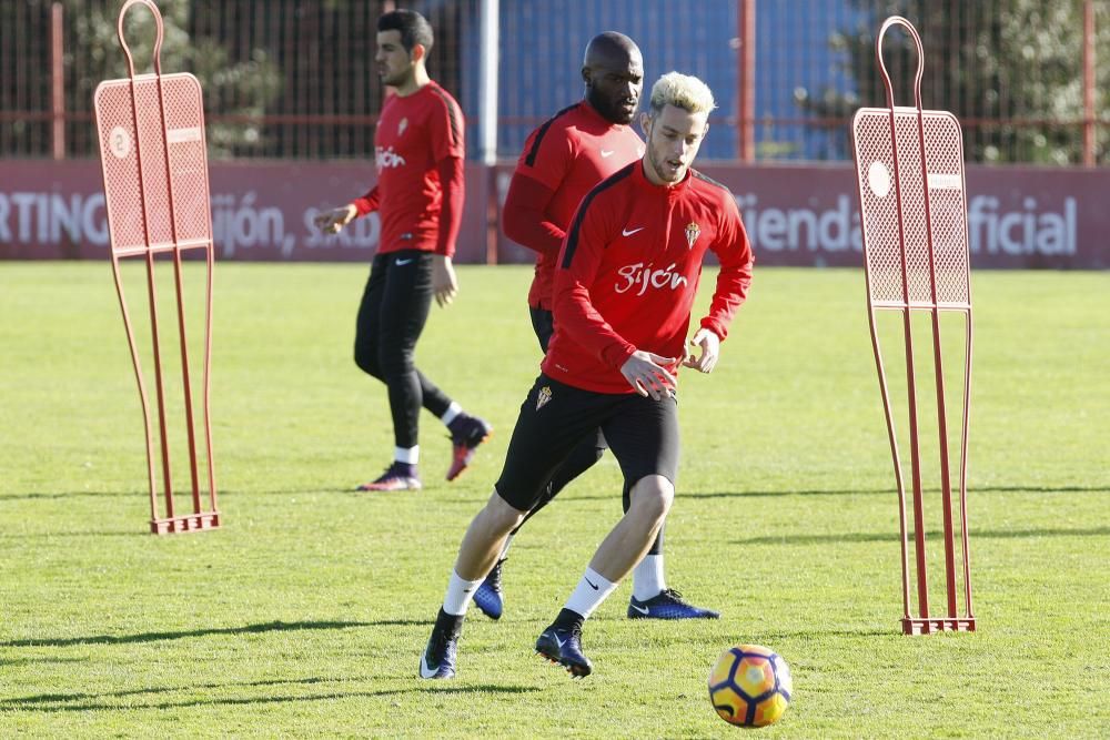 Entrenamiento del Sporting de Gijón con visita de Ángel María Villar