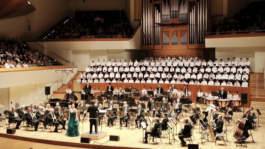 Concierto de la Banda Simfònica Municipal de València en el Palau de la Música.