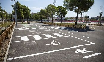 El aparcamiento en la zona norte del Estadi Olímpic