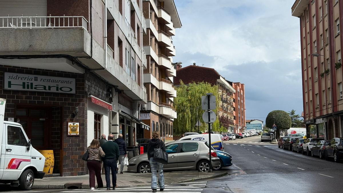 Avenida de Oviedo, en El Berrón, donde se ubica el bloque en el que acontecieron los hechos con la boa constrictor
