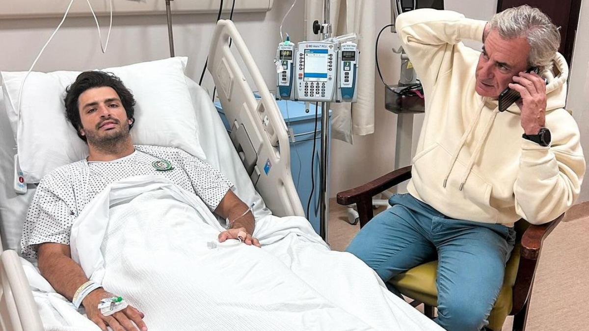 Carlos Sainz se tomó con humor su operación de apendicitis