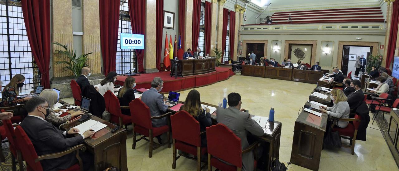 Un momento del Pleno que se está celebrando este jueves en Murcia