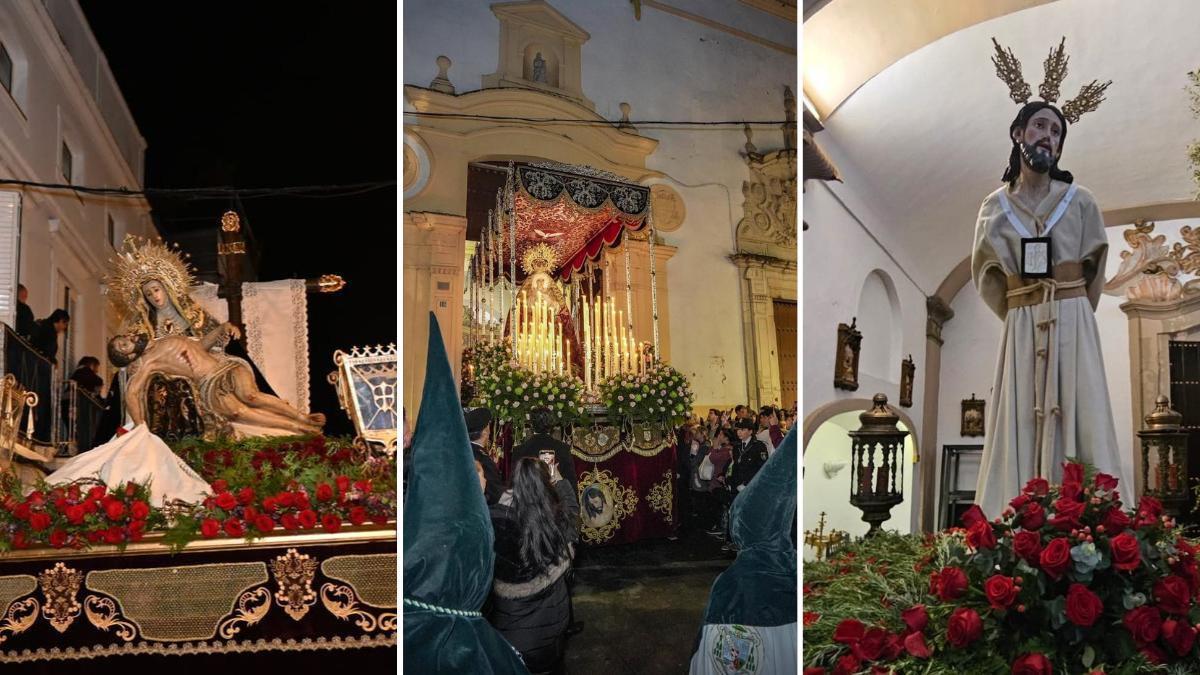 Las tres procesiones de Miércoles Santo en Badajoz.