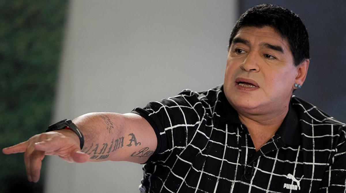 Diego Armando Maradona, durant una entrevista a la televisió el febrer passat.