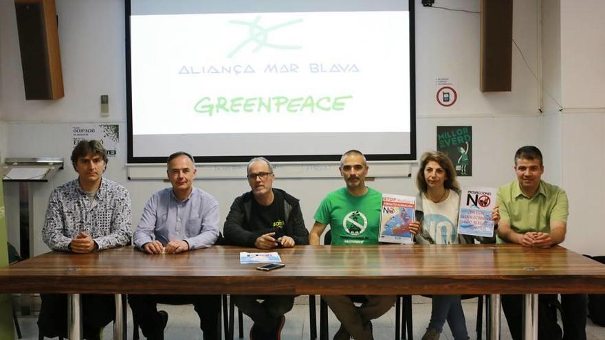 Comparecencia conjunta de ecologistas ayer.