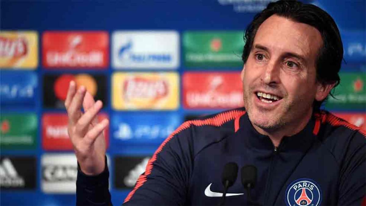 Unai Emery, en la rueda de prensa