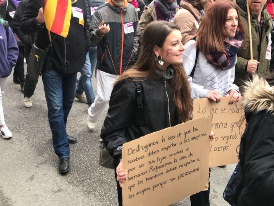 Mobilització a Girona amb motiu de la vaga feminista